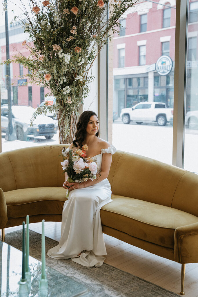 stunning portrait of the bride at her luxurious wedding