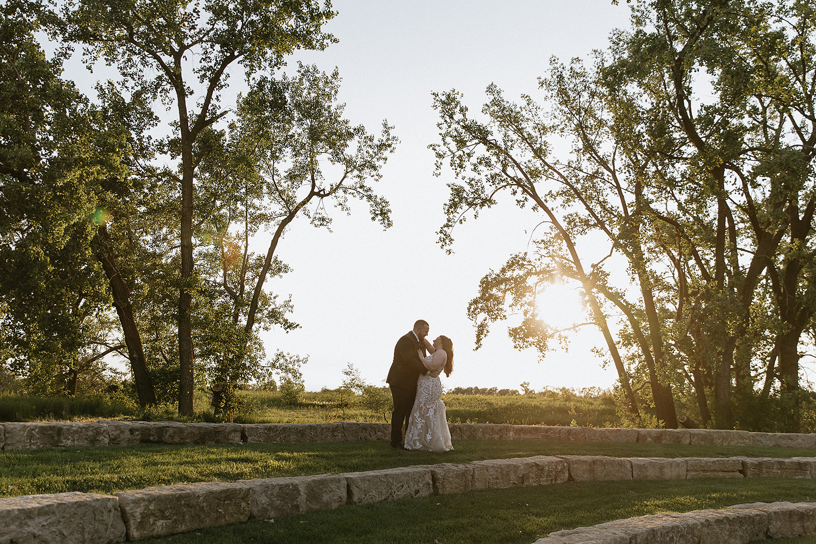 golden hour bridal portraits